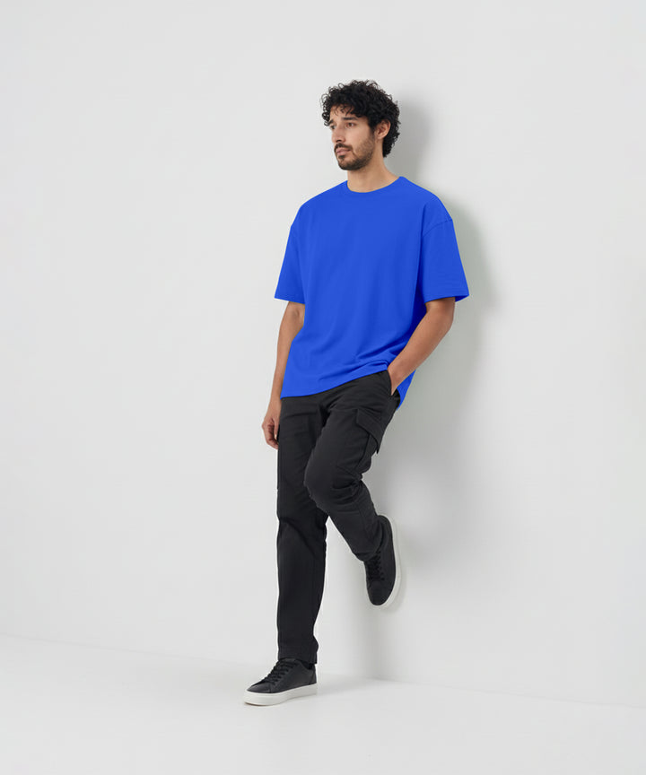 Men’s Solid Oversized T-Shirt | Royal Blue