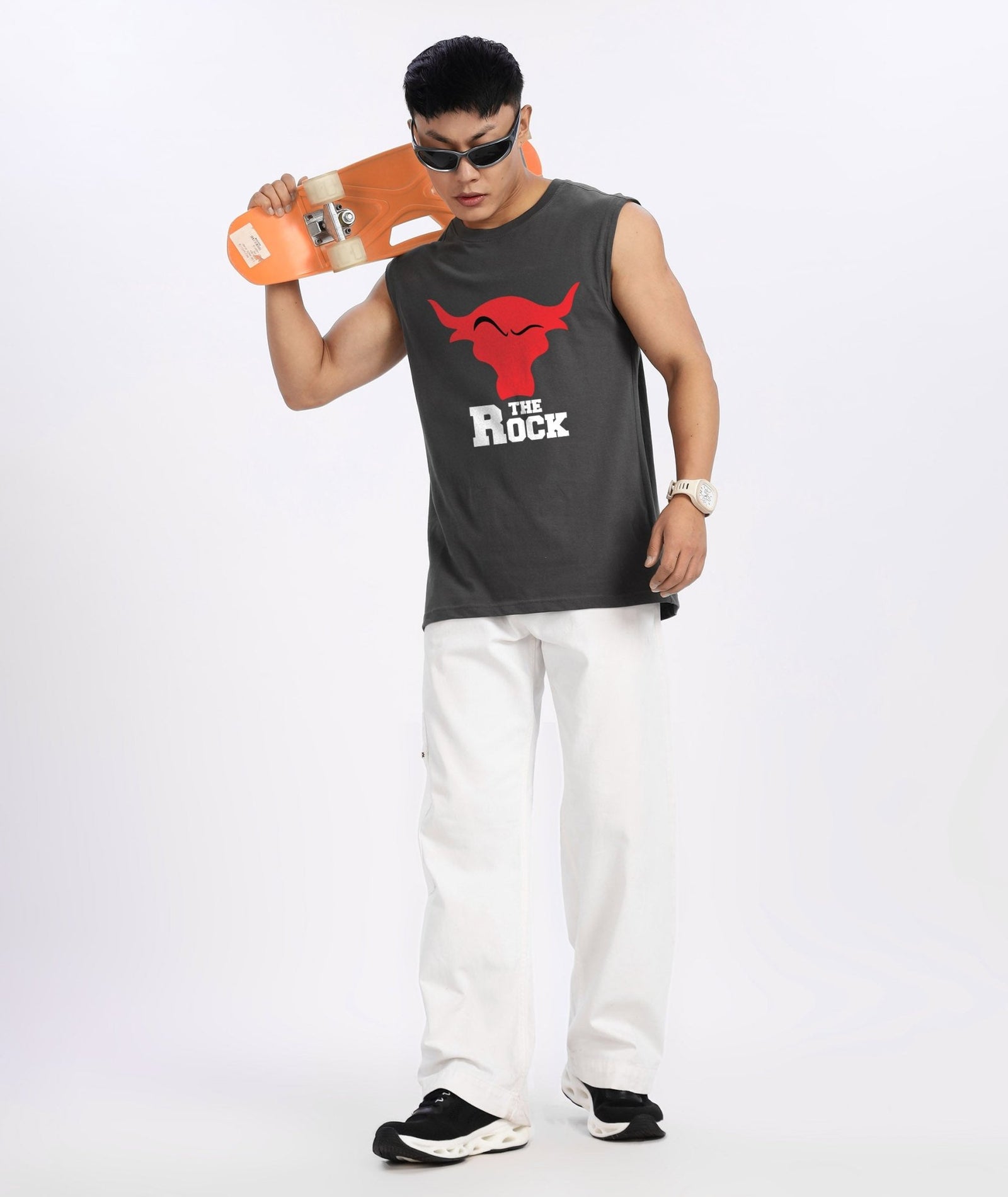 Grey Mens Relaxed Fit Tank