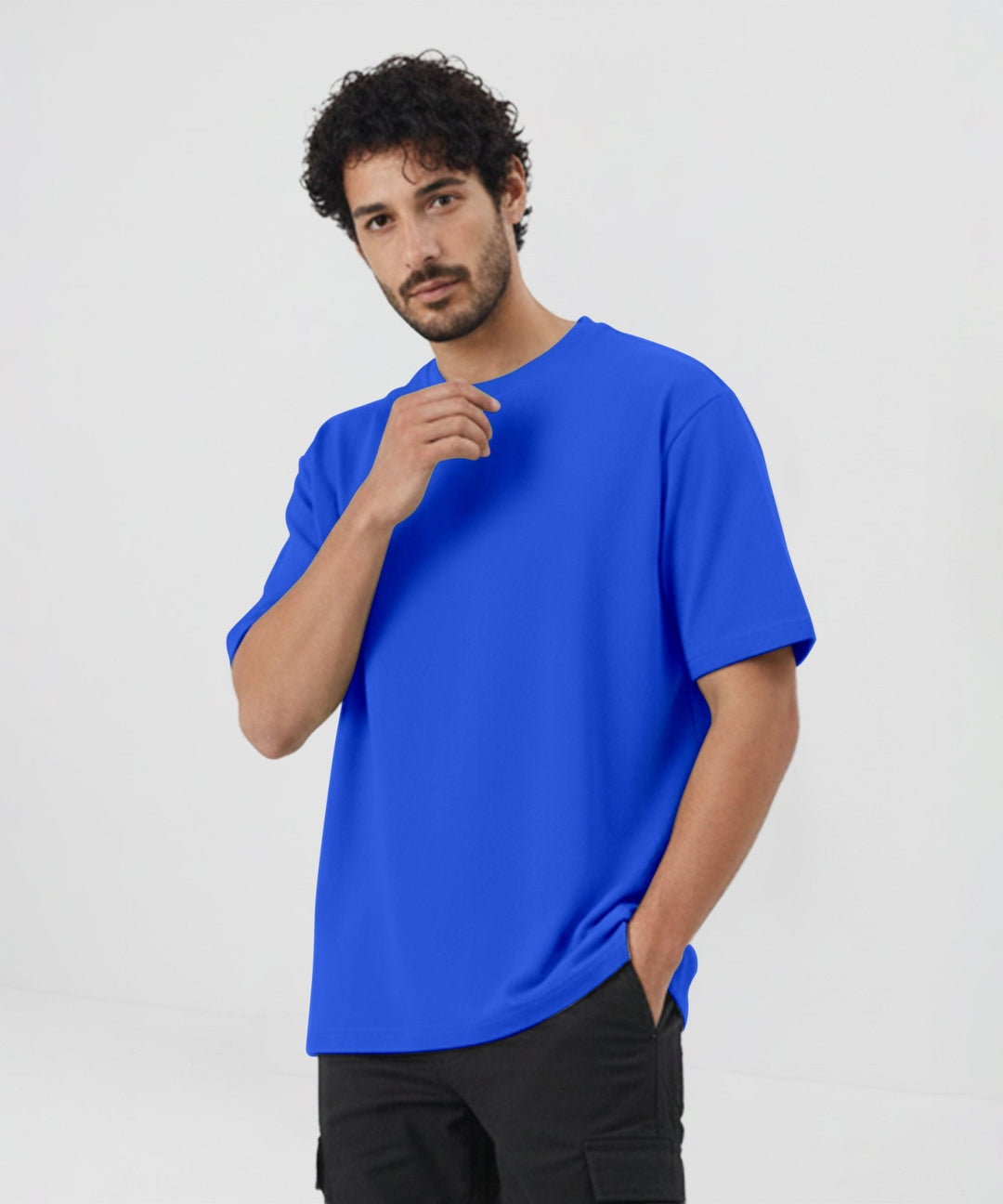 Men’s Solid Oversized T-Shirt | Royal Blue