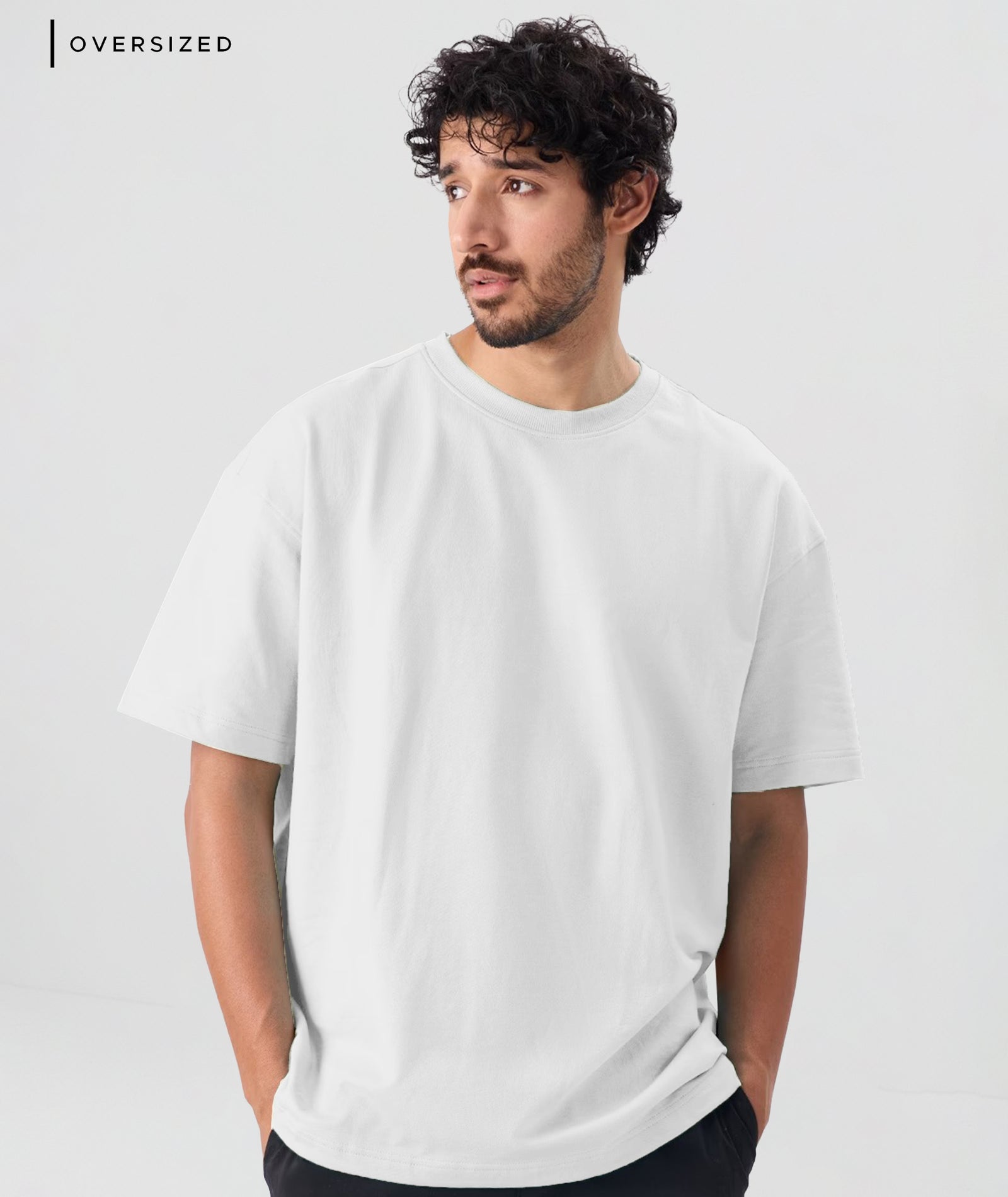 Men’s Solid Oversized T-Shirt | White