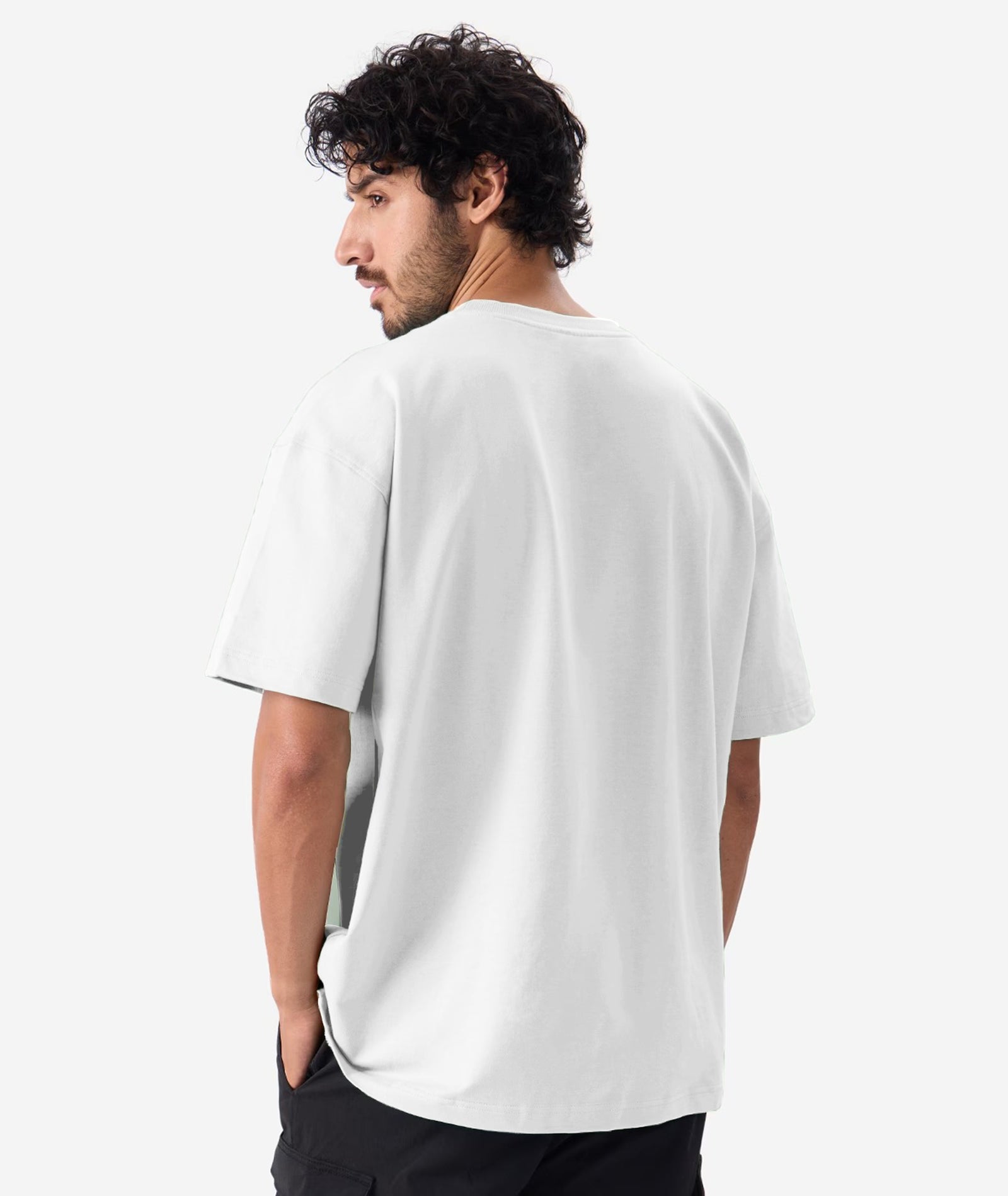 Men’s Solid Oversized T-Shirt | White