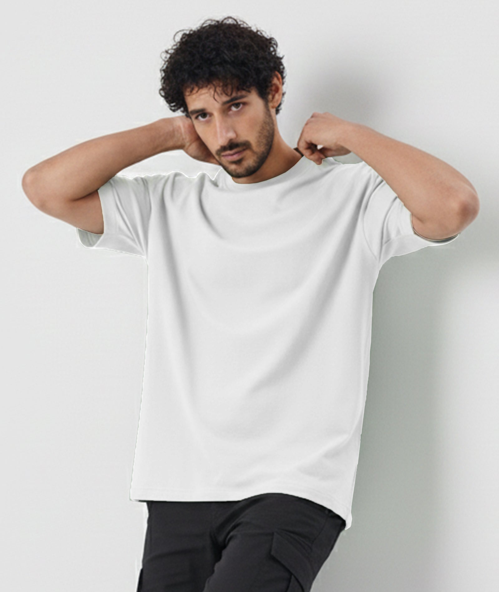 Men’s Solid Oversized T-Shirt | White