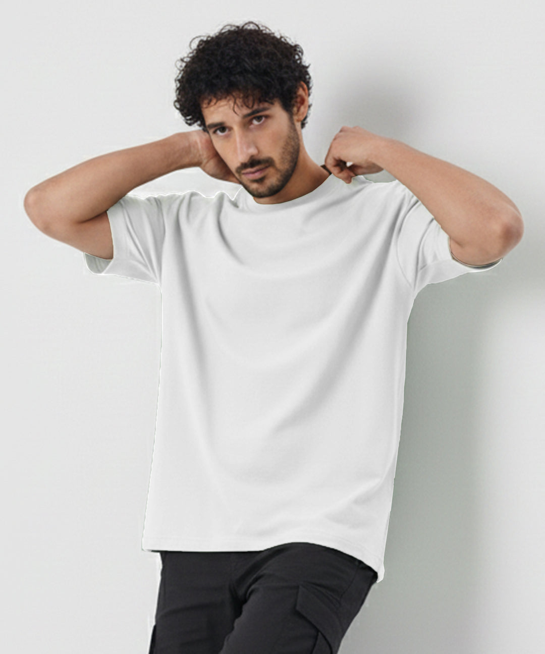 Men’s Solid Oversized T-Shirt | White