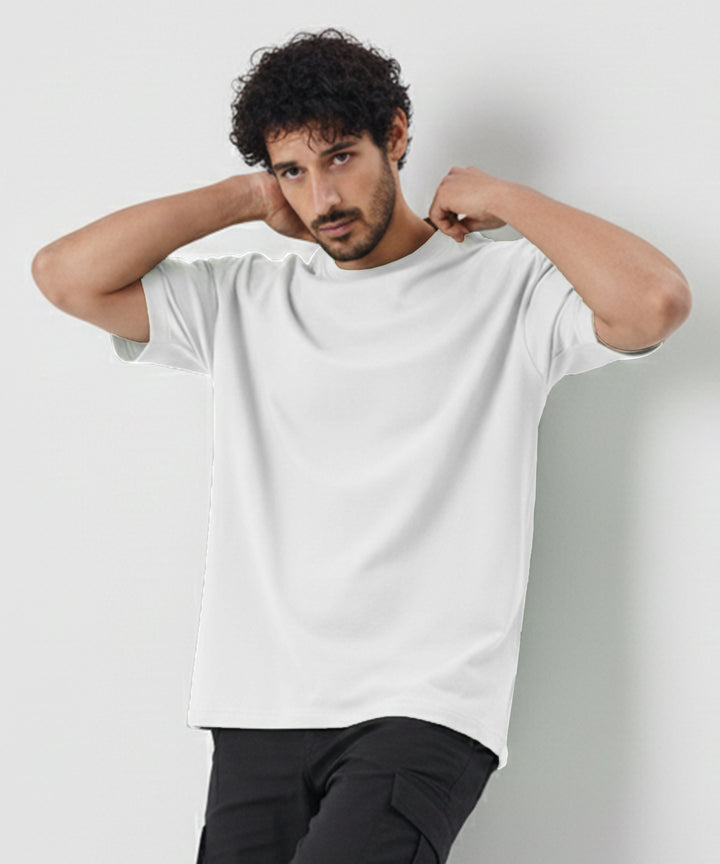 Men’s Solid Oversized T-Shirt | White