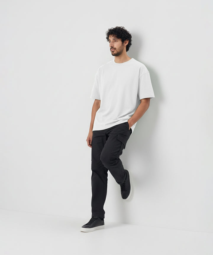 Men’s Solid Oversized T-Shirt | White
