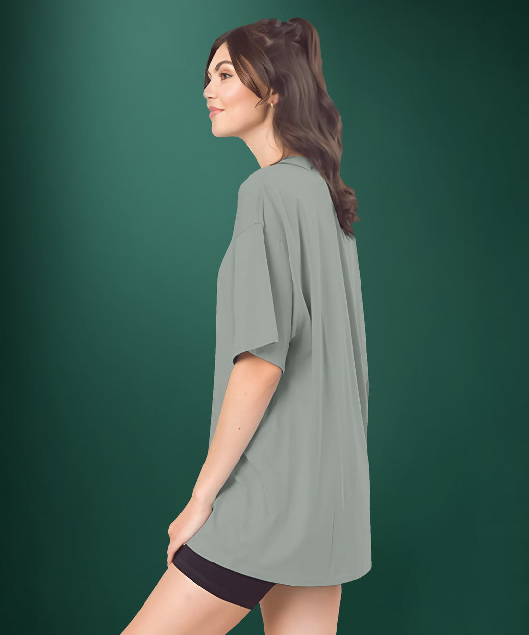 Light Grey Womens Oversized Tshirt
