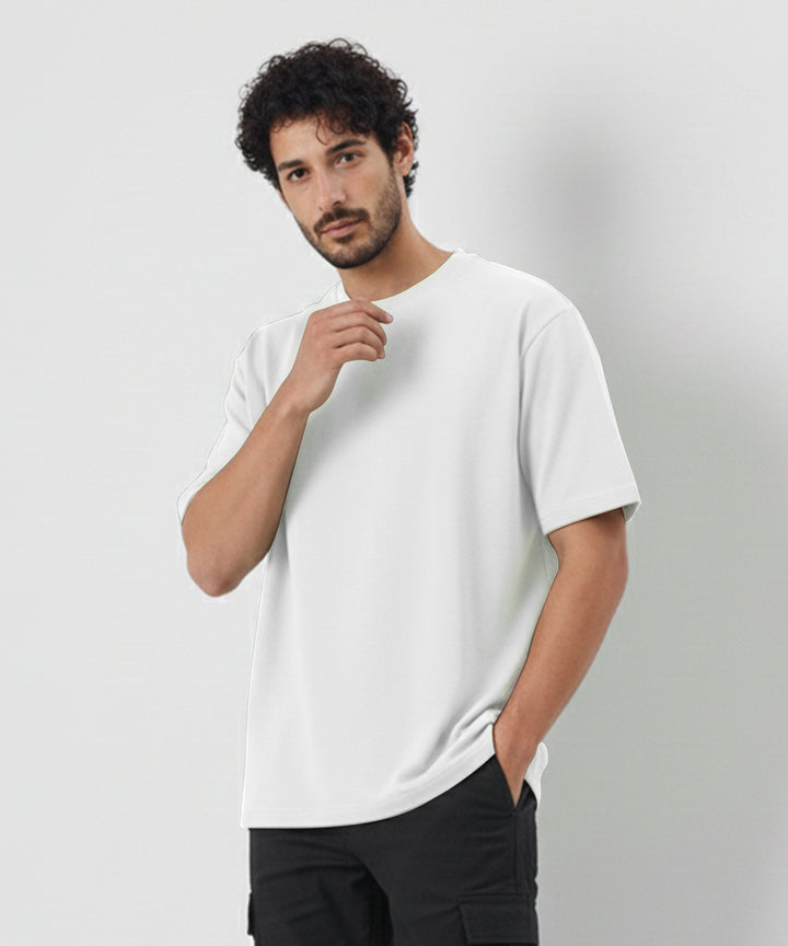 Men’s Solid Oversized T-Shirt | White