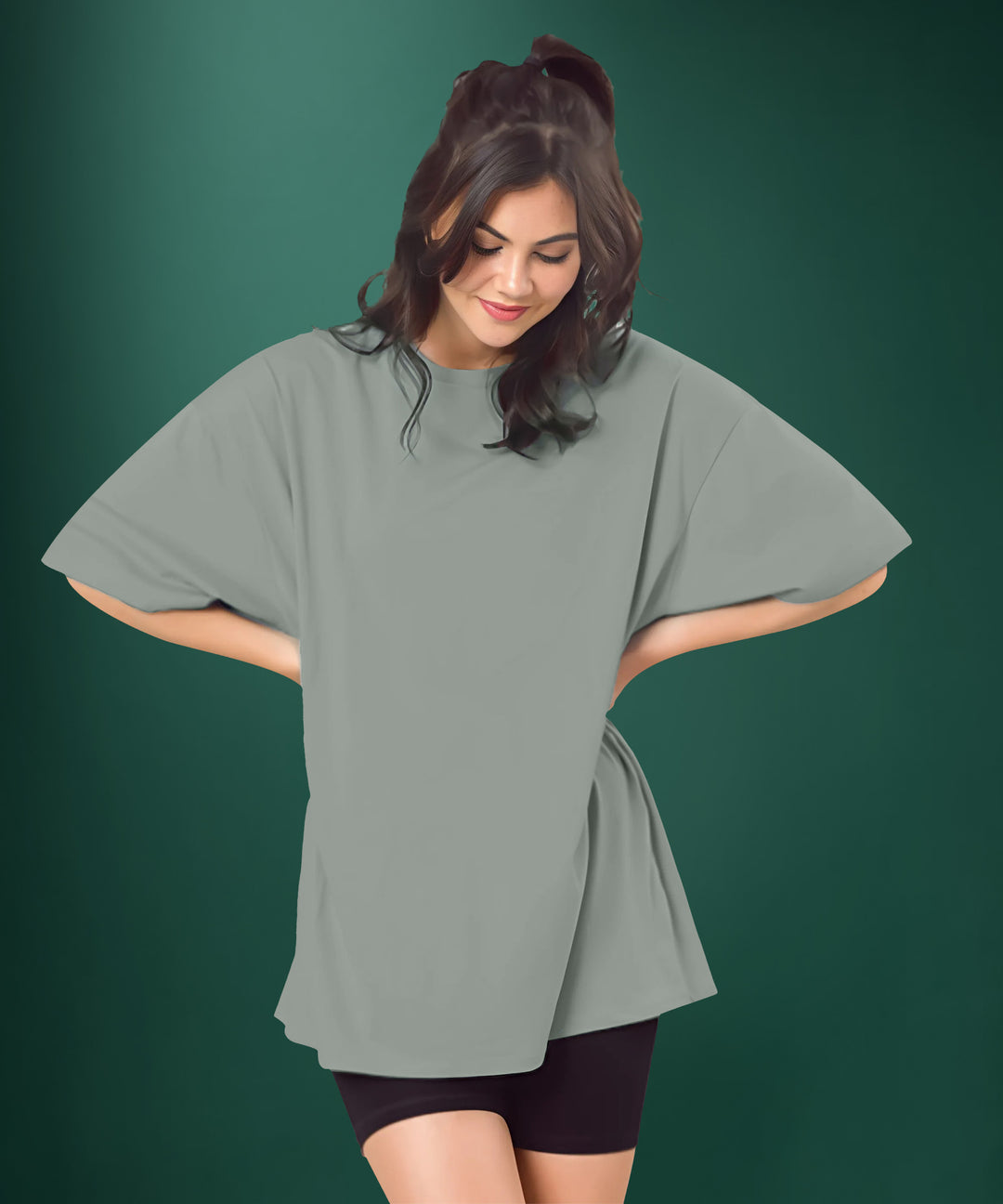 Light Grey Womens Oversized Tshirt