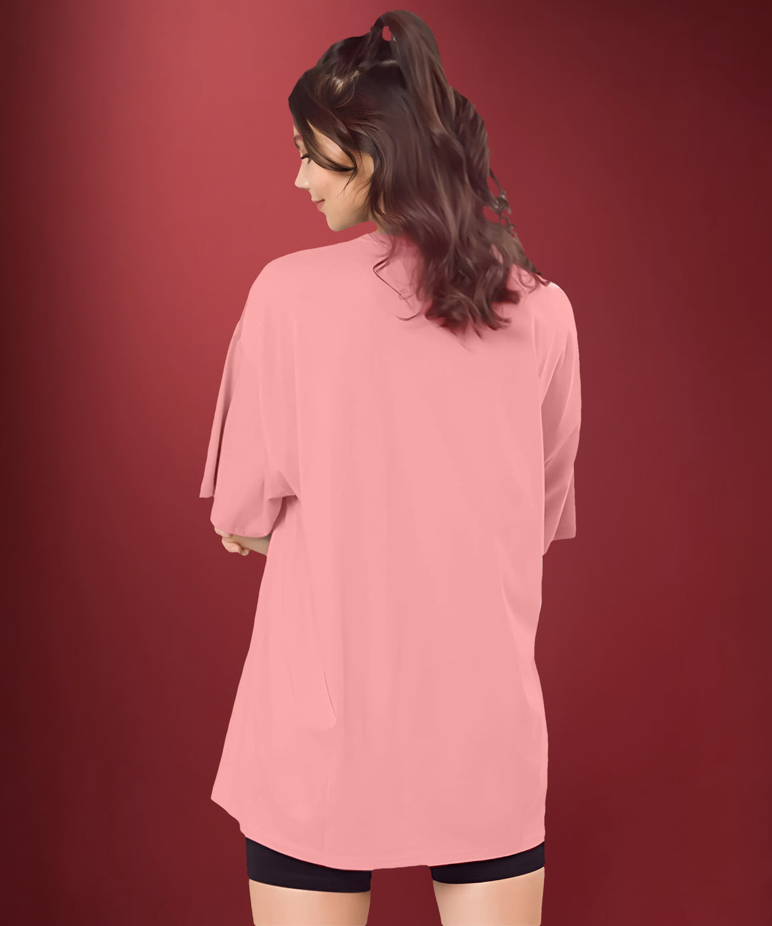 Dark Peach Womens Oversized Tshirt