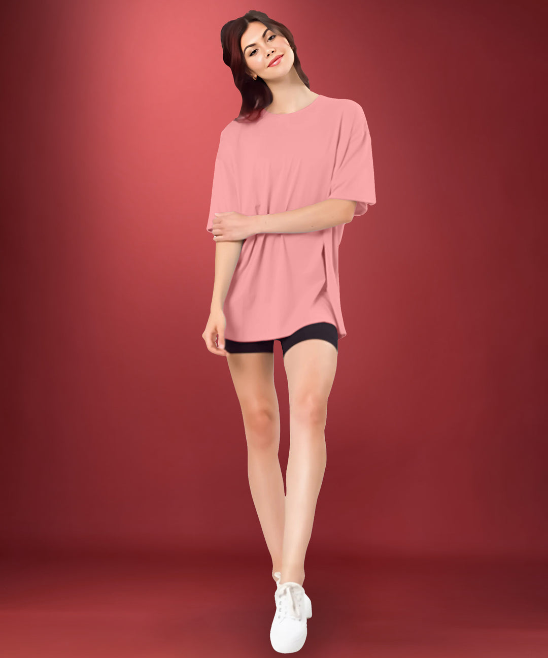 Dark Peach Womens Oversized Tshirt