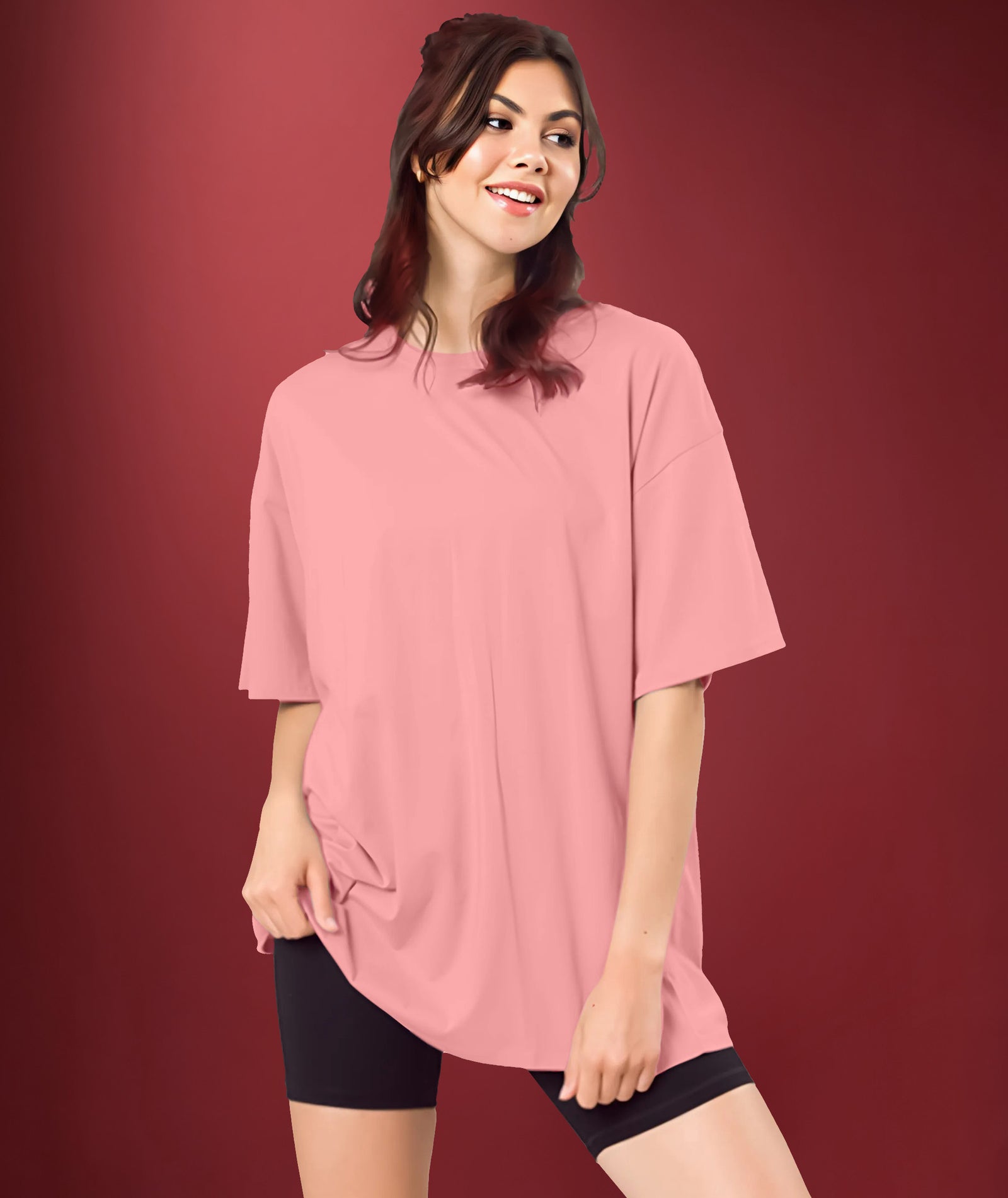 Dark Peach Womens Oversized Tshirt