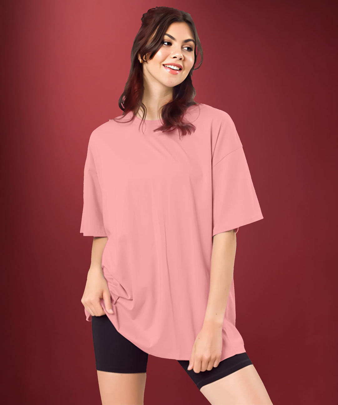 Dark Peach Womens Oversized Tshirt