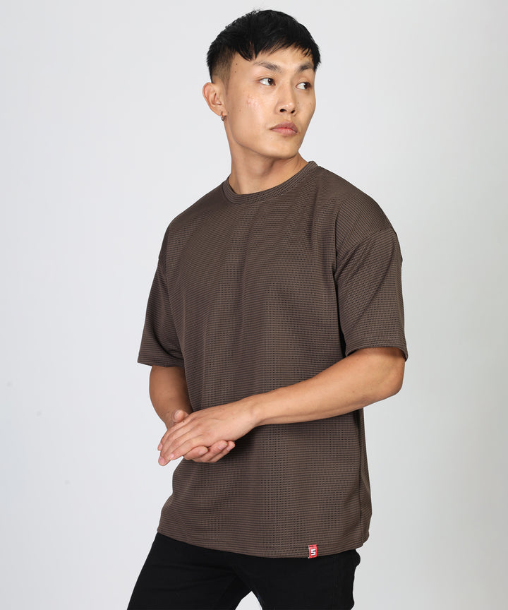 Men's Oversized Coffee Brown T-Shirt