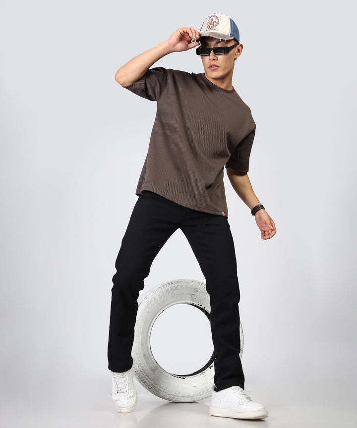 Men's Oversized Coffee Brown T-Shirt