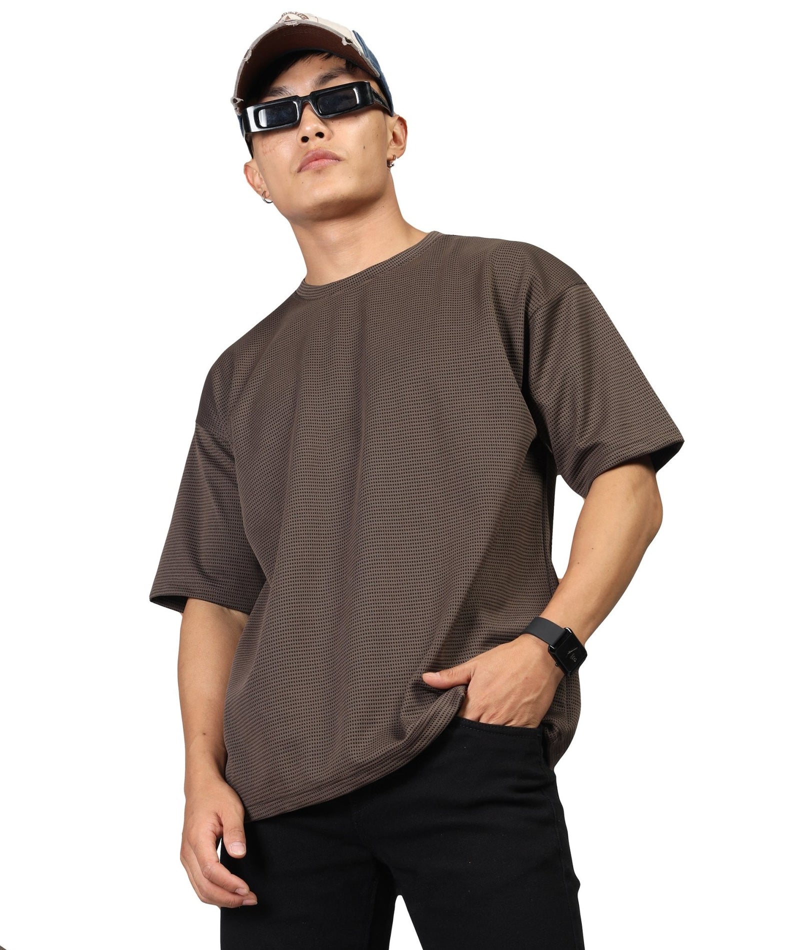 Men's Oversized Coffee Brown T-Shirt