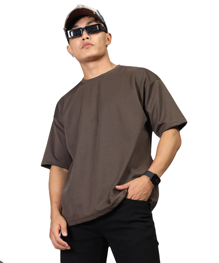 Men's Oversized Coffee Brown T-Shirt