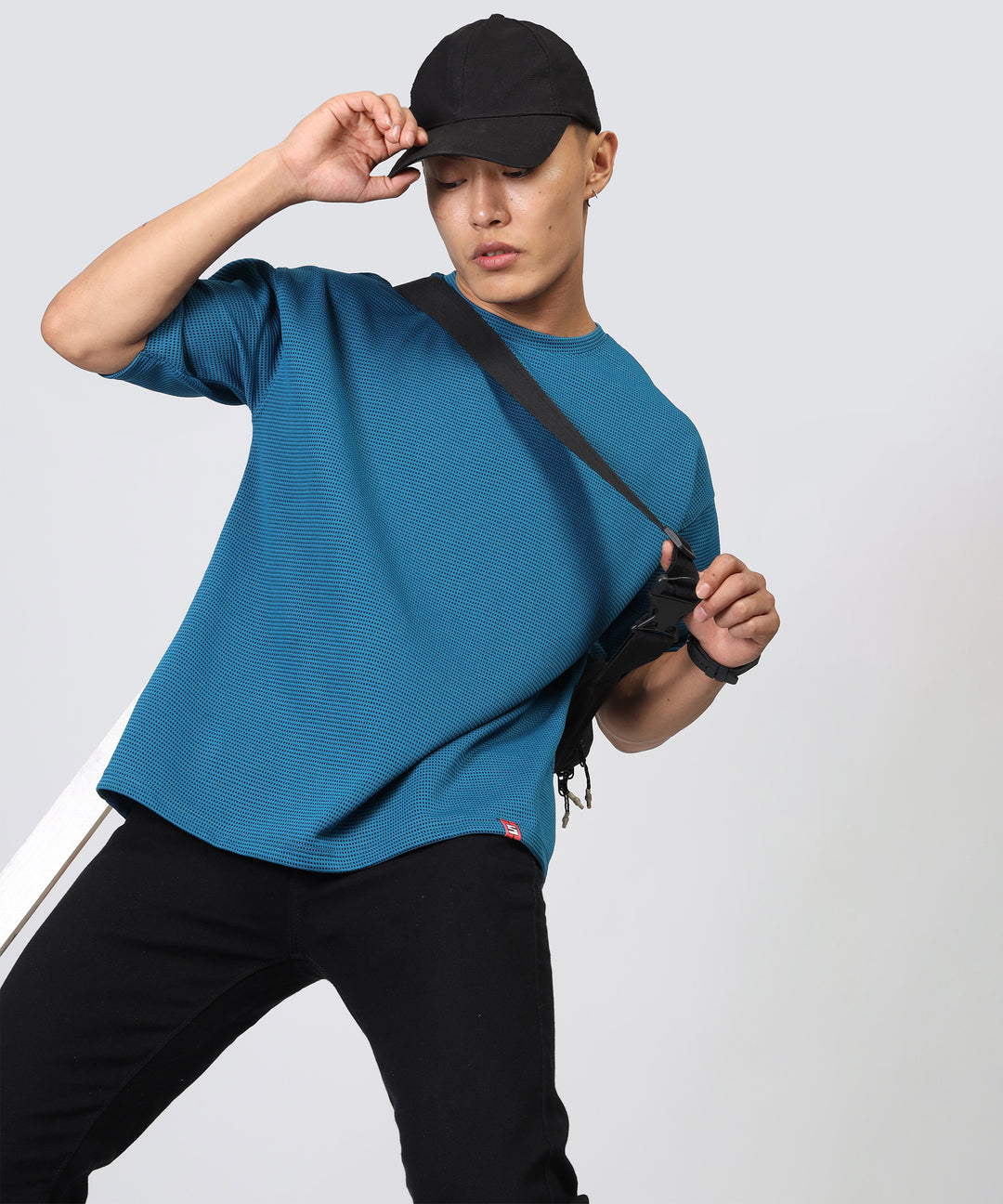 Men's Oversized Petrol Blue T-Shirt