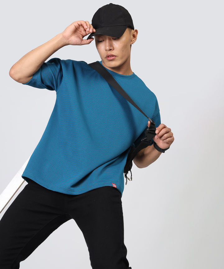 Men's Oversized Petrol Blue T-Shirt