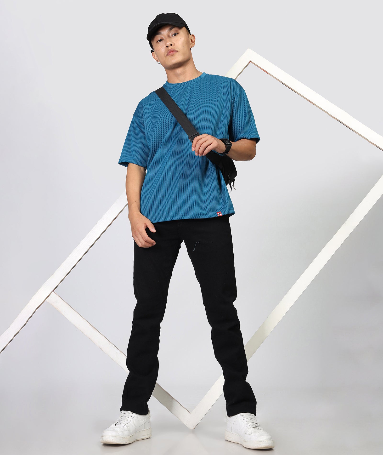 Men's Oversized Petrol Blue T-Shirt