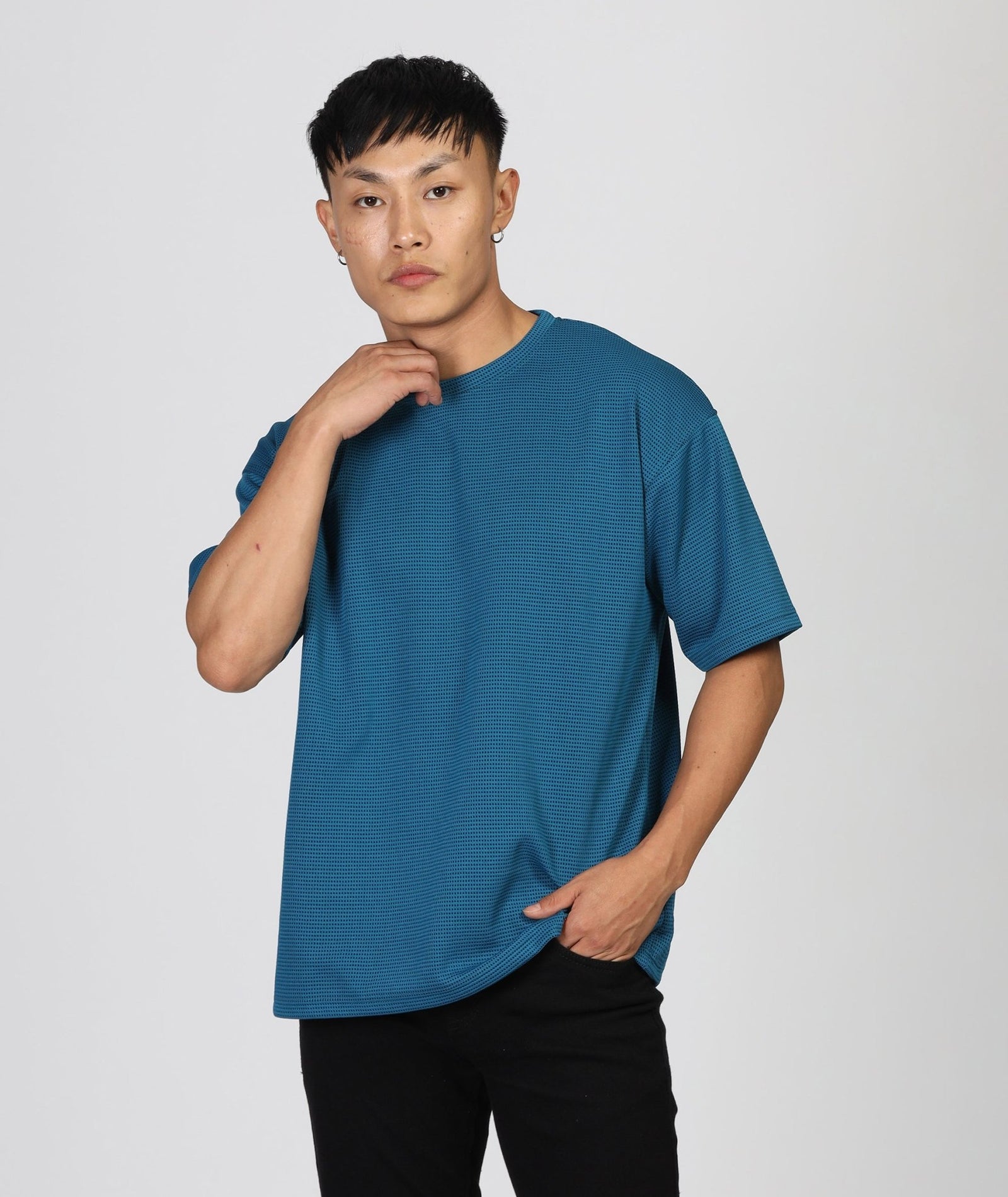 Men's Oversized Petrol Blue T-Shirt