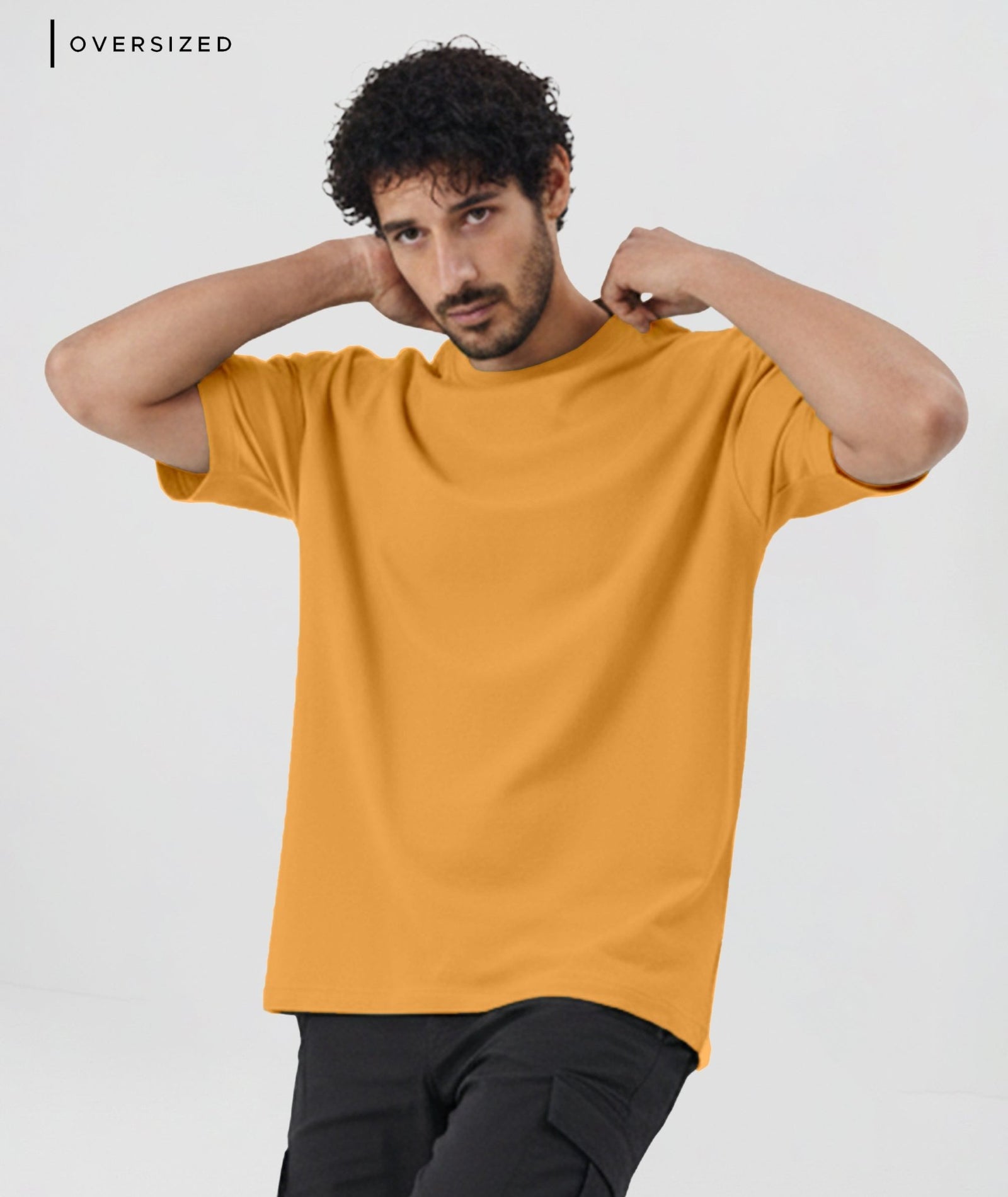 Men’s Solid Oversized T-Shirt | Yellow