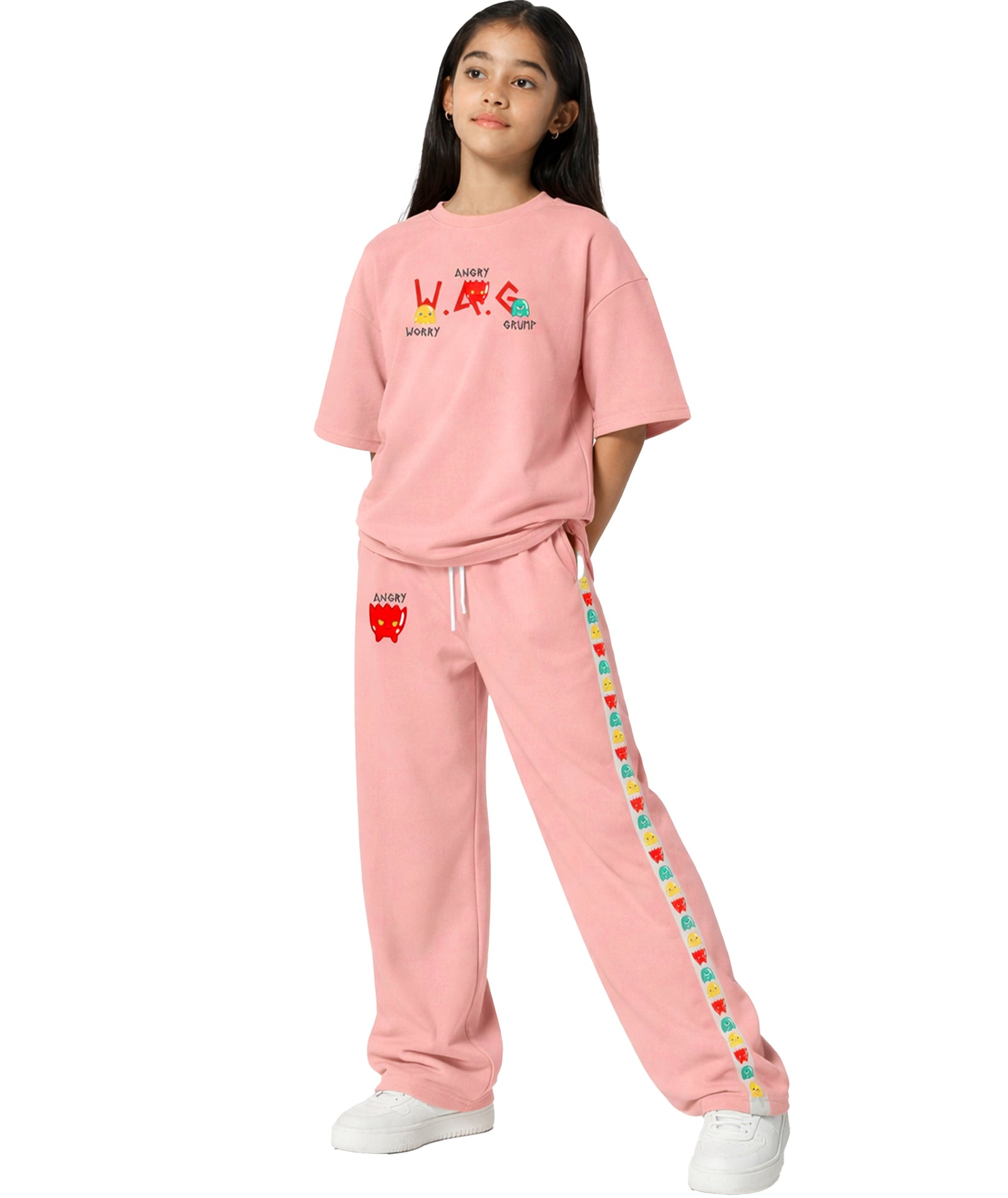 Girls Trendy Printed  Co-Ord Set | Regular Fit