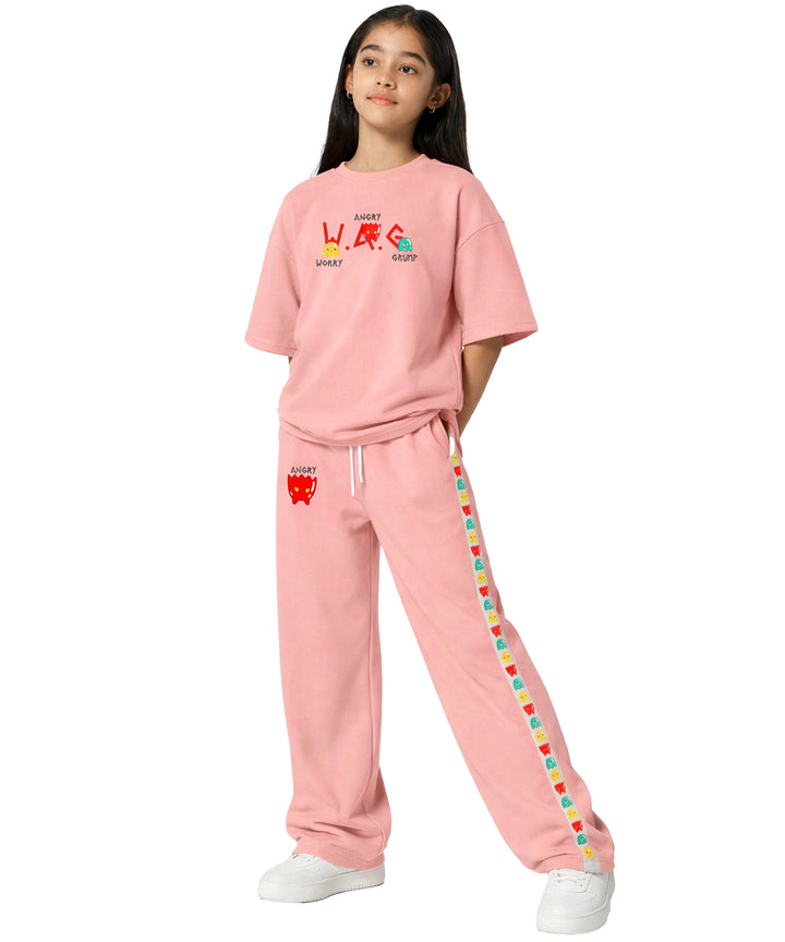 Girls Trendy Printed  Co-Ord Set | Regular Fit