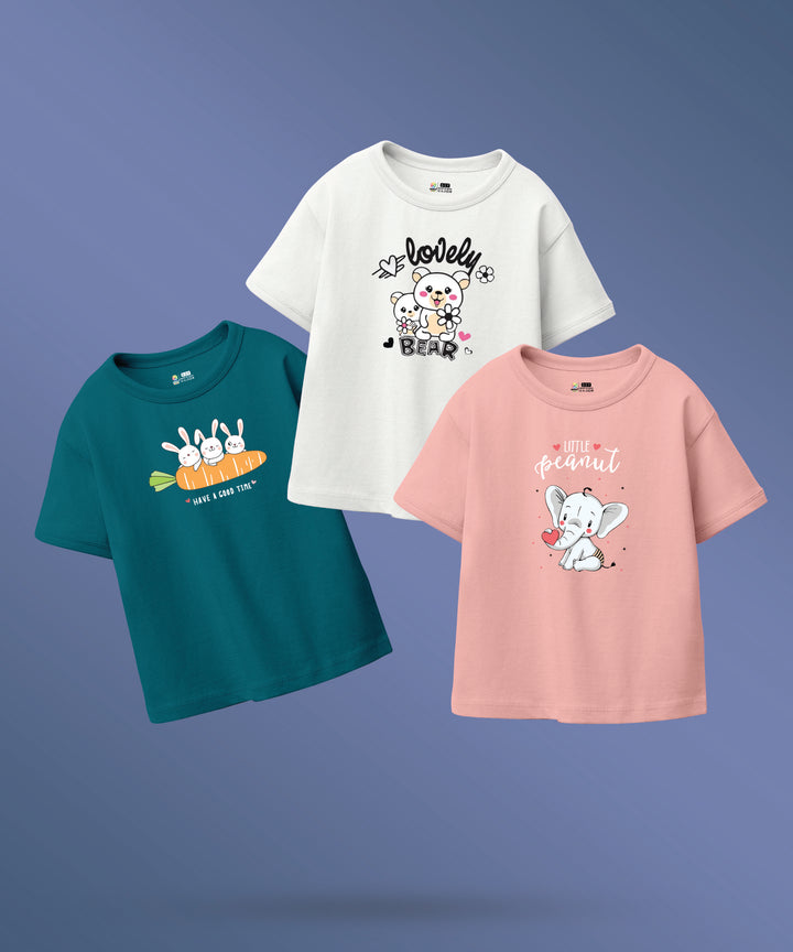 GIRLS TSHIRT (PACK OF 3)