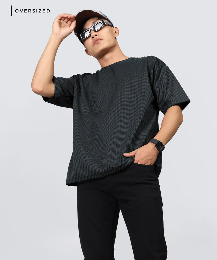 Men's Oversized Dotted Drop Shoulder T-Shirt
