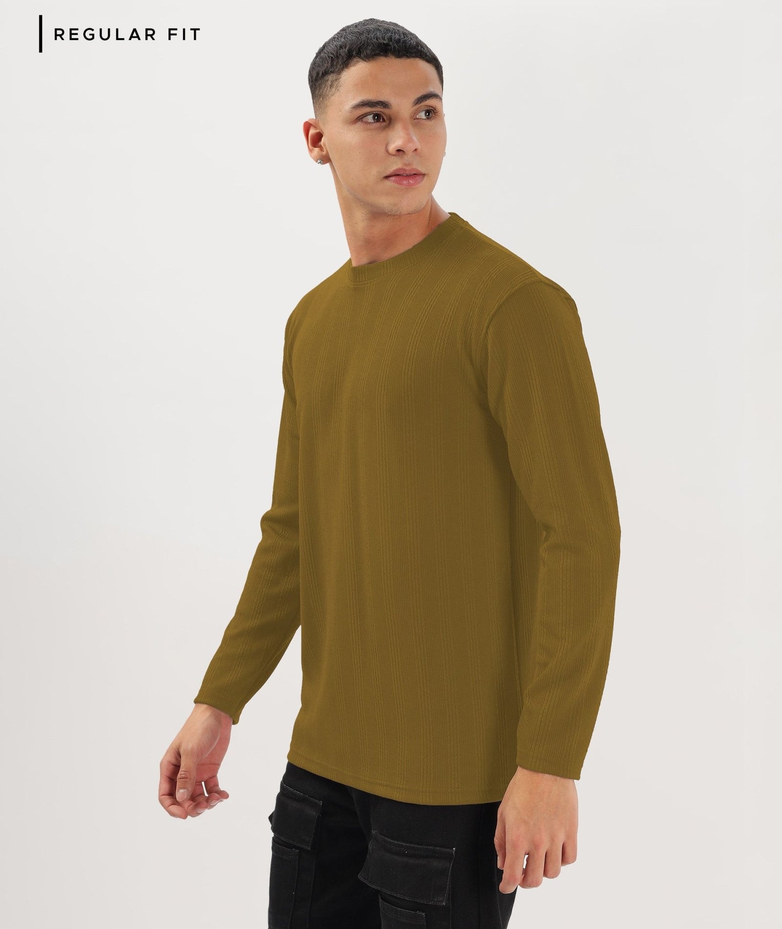 Men's Solid Full Sleeve Regular Fit T-Shirt