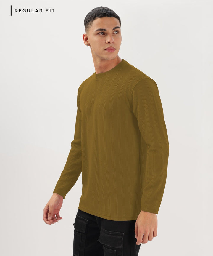 Men's Solid Full Sleeve Regular Fit T-Shirt