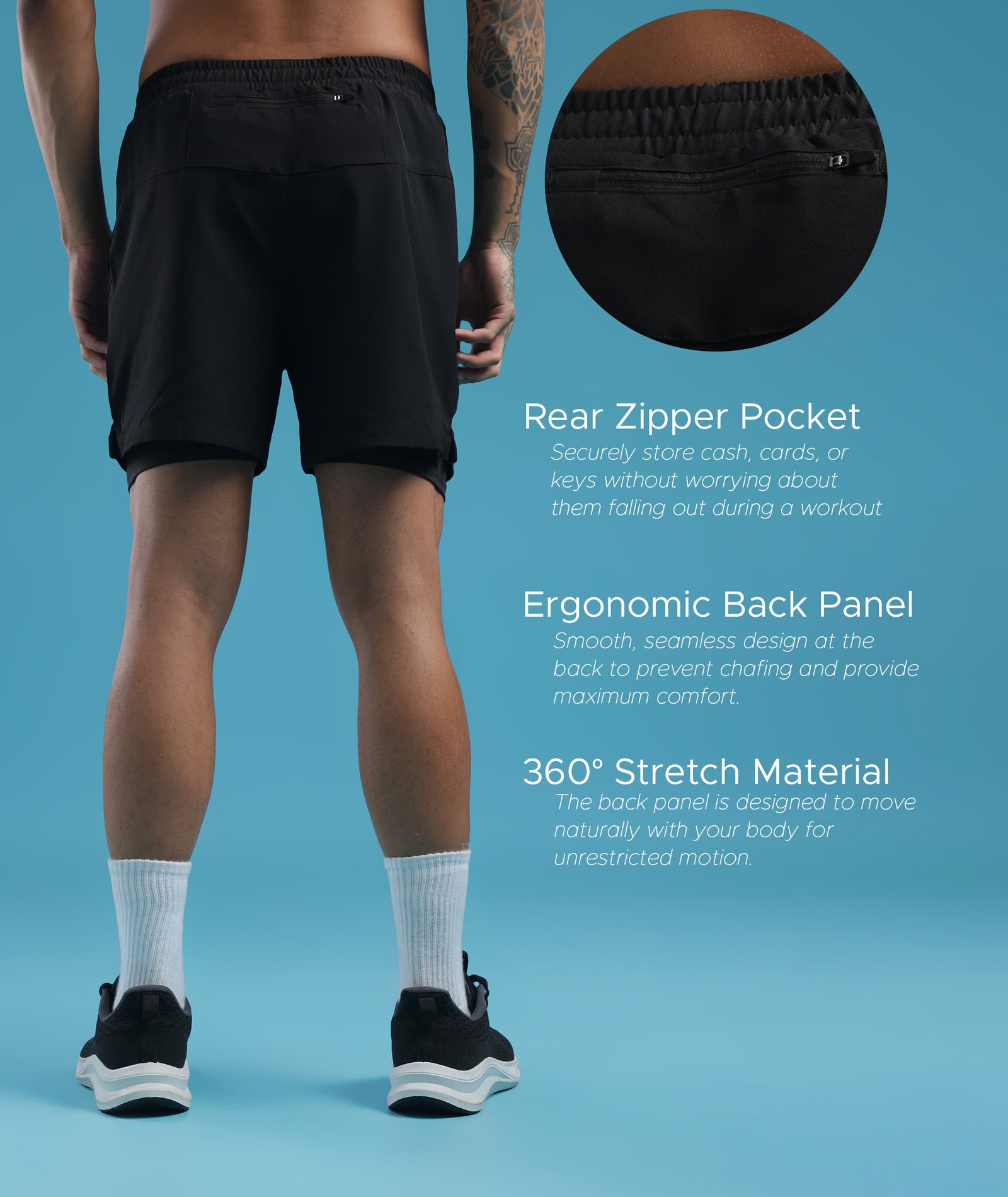 Mens Dual Layer Activewear Shorts | Pack of 1