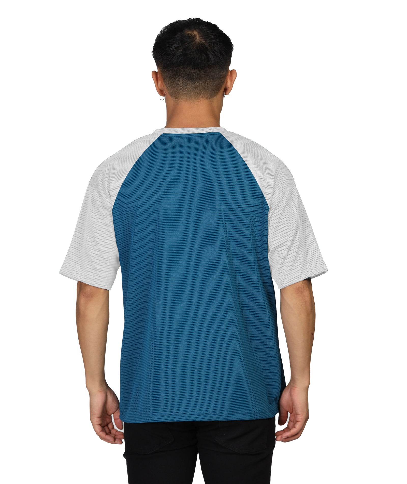 Mens Oversized Dotted T-Shirt | Blue