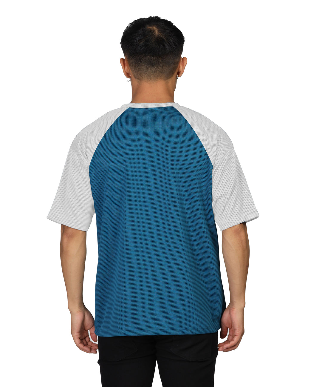 Mens Oversized Dotted T-Shirt | Blue