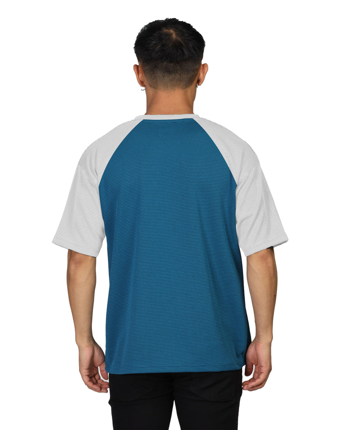 Mens Oversized Dotted T-Shirt | Blue