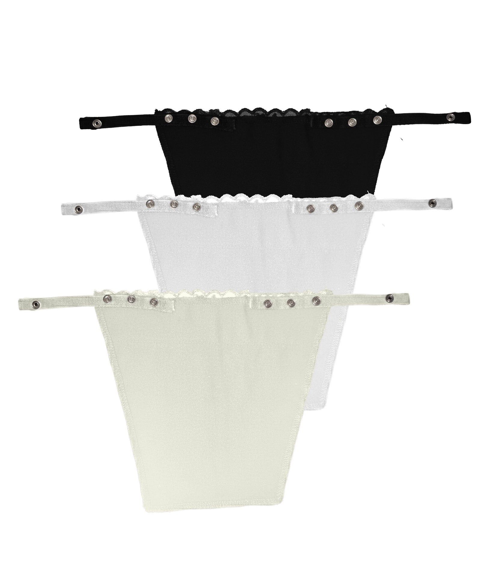 Womens Clip-On Lace Camisole – Cotton Inner Cover-Up | Pack of 3