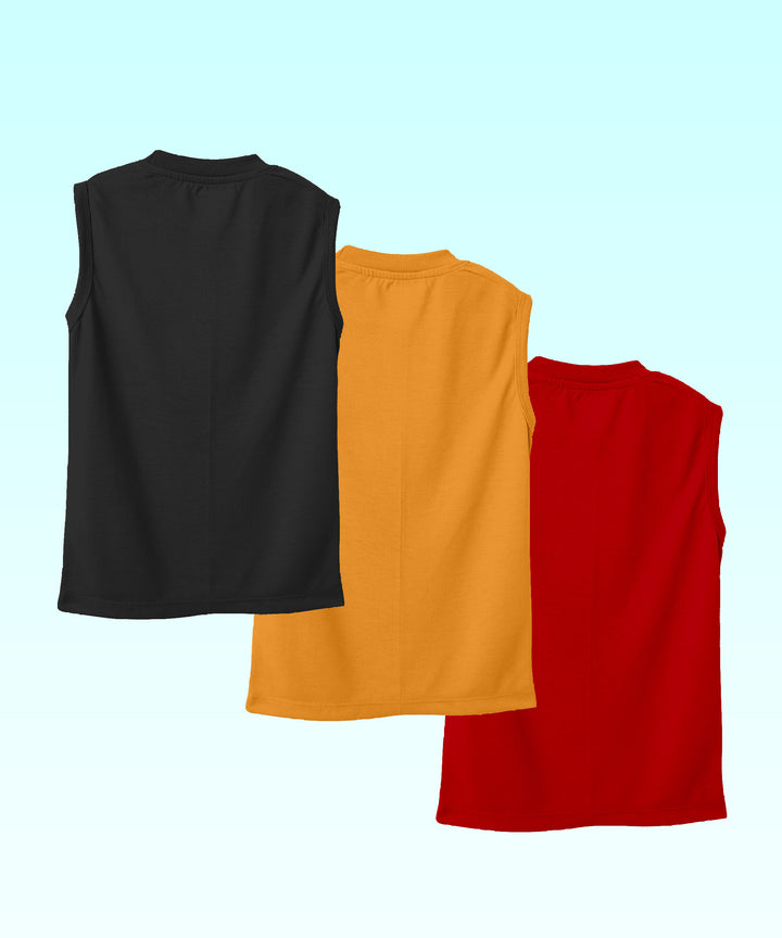 BOYS PRINTED VEST (PACK OF 3)