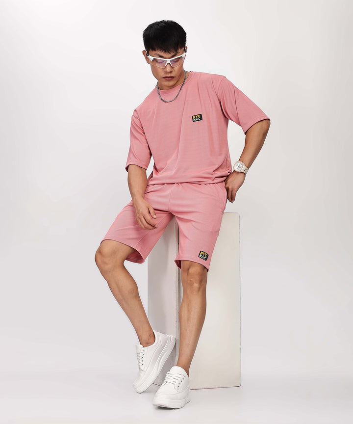 Men's Tshirt & Shorts Set - Rose Gold
