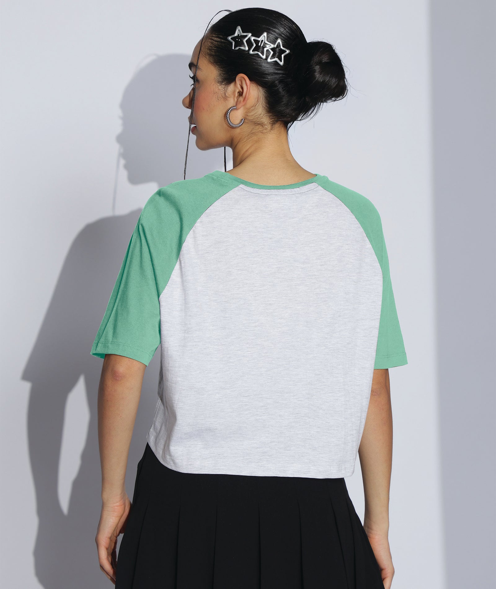 Womens Crop Top with Raglan Sleeve