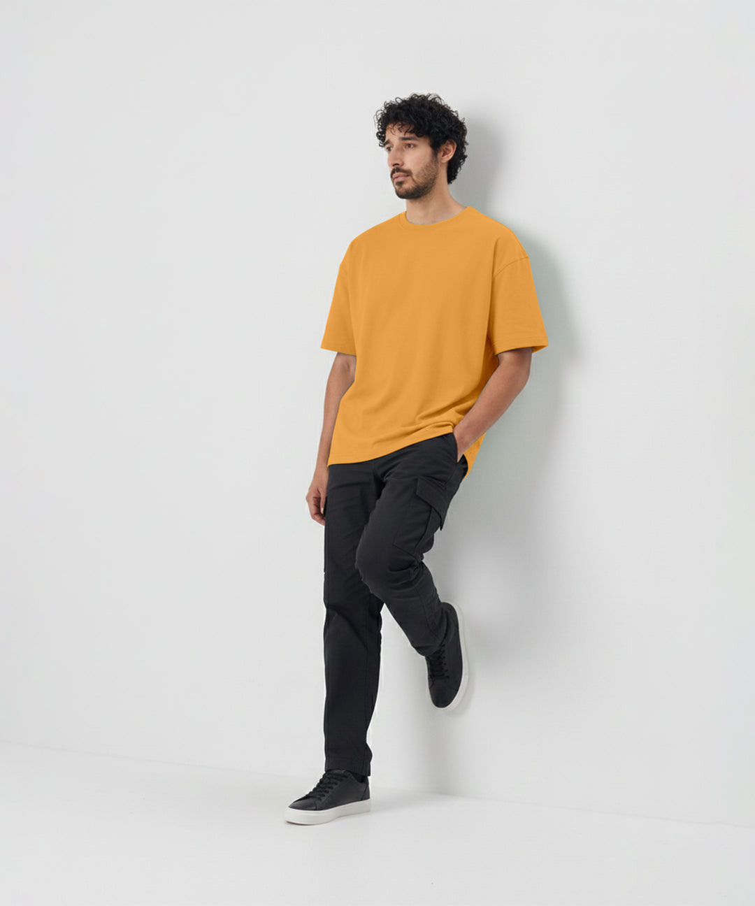 Men’s Solid Oversized T-Shirt | Yellow