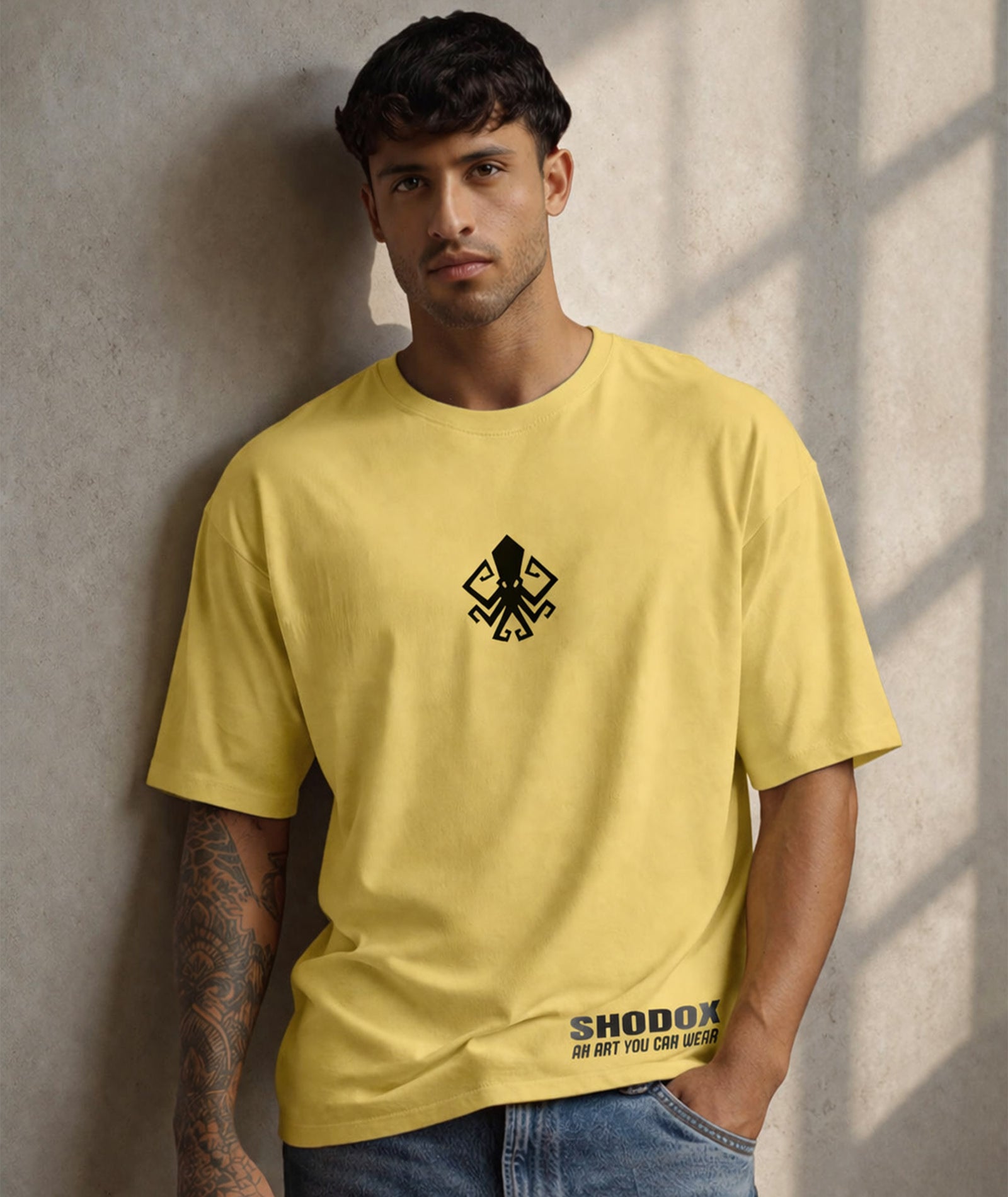 Mens Cotton Oversized Graphic T-Shirt | Front & Back Print