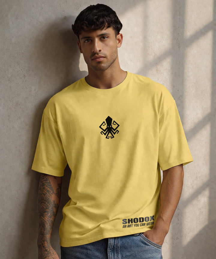 Mens Cotton Oversized Graphic T-Shirt | Front & Back Print