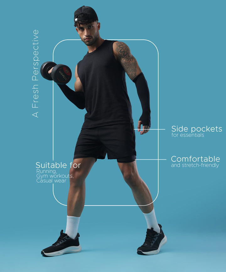 Mens Dual Layer Activewear Shorts | Pack of 1