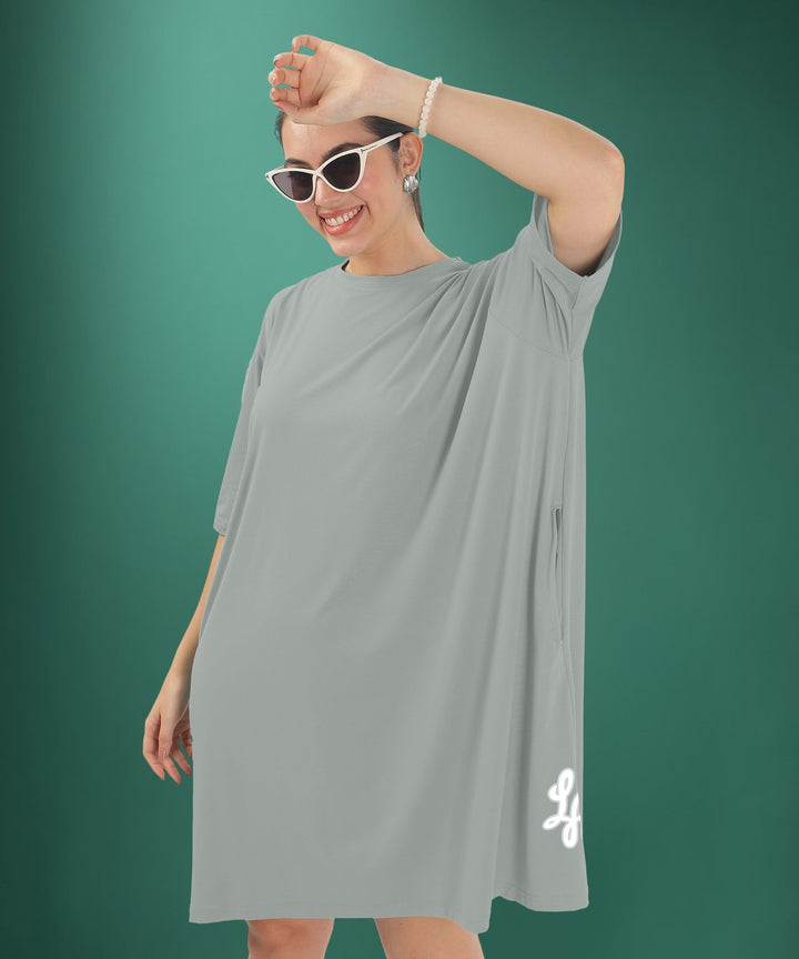 Womens Oversized Drop Shoulder T-Shirt with Side Pockets