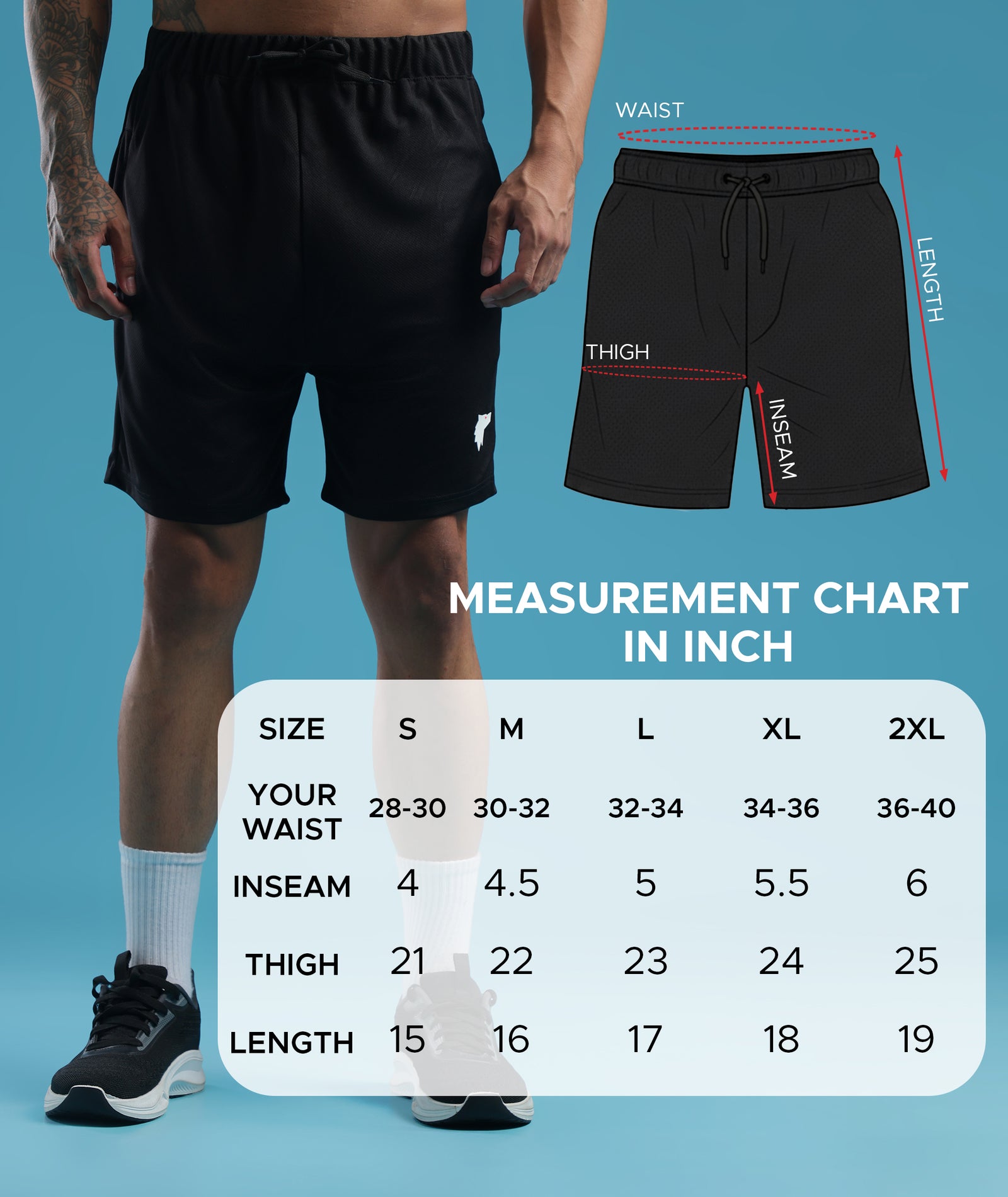 Mens Athletic Lightweight Shorts with Pockets | Black