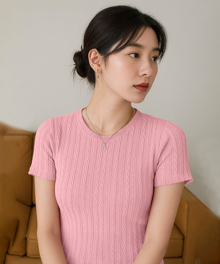 Womens Poly cotton Half Sleeve Solid T-Shirt