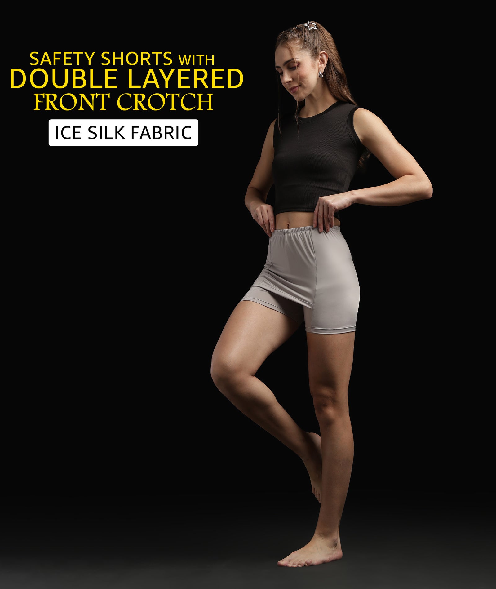 Womens Seamless Safety Shorts | Grey