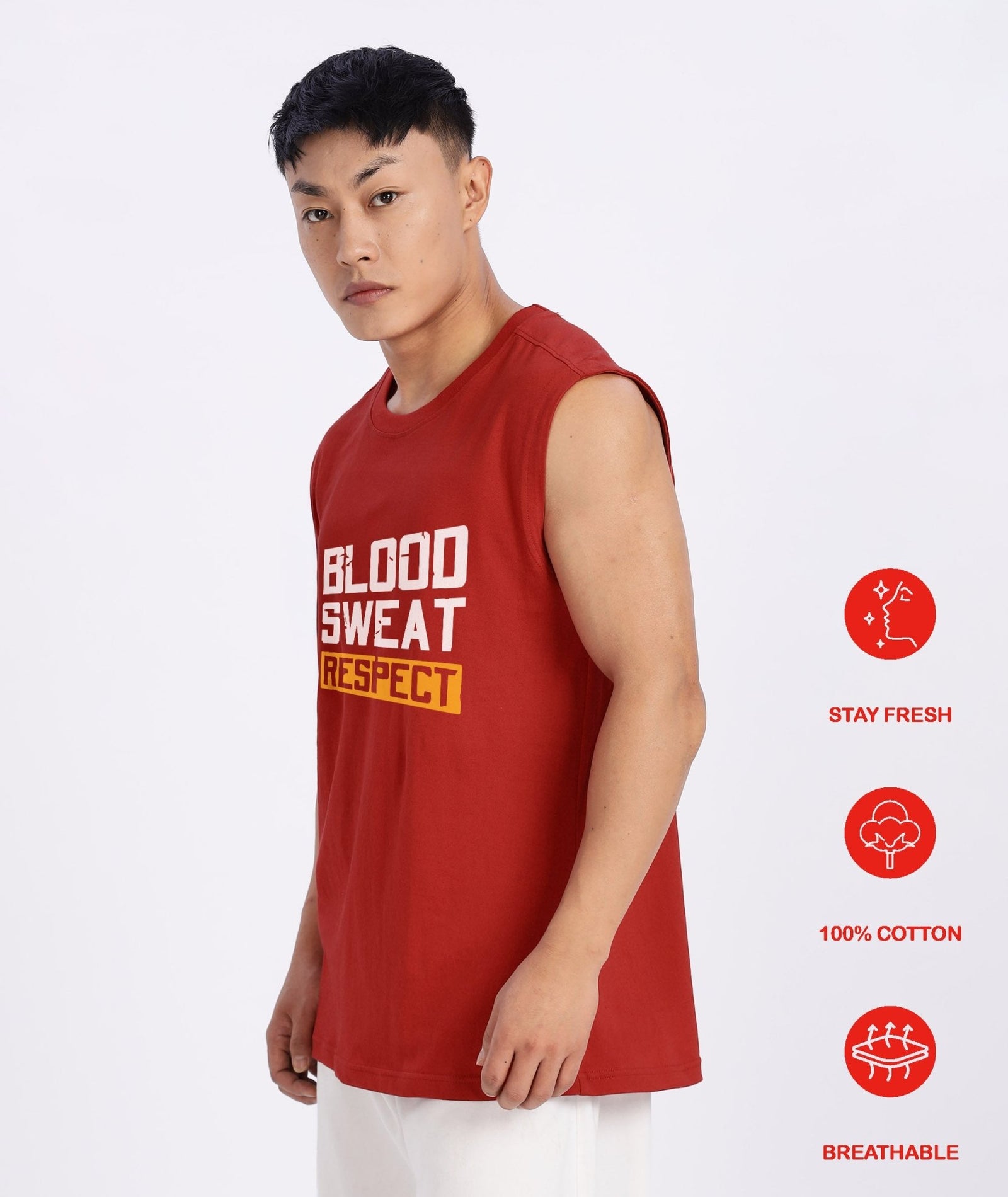 Red Mens Relaxed Fit Tank