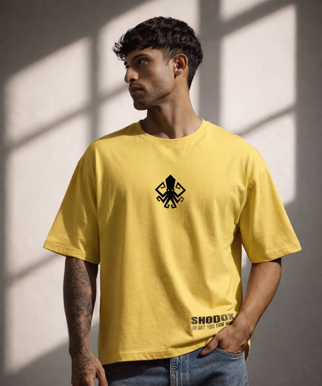 Mens Cotton Oversized Graphic T-Shirt | Front & Back Print