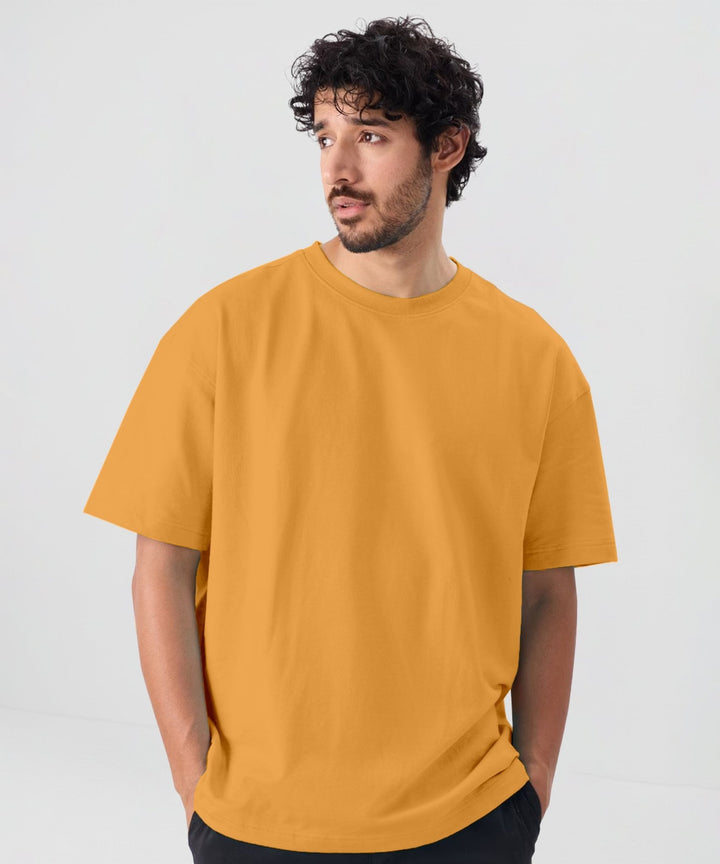 Men’s Solid Oversized T-Shirt | Yellow
